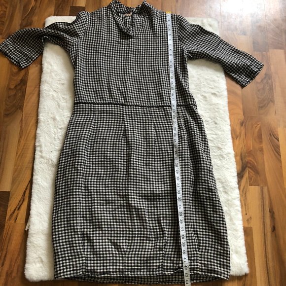 South street linen gingham midi dress 100% linen size 0 (US 6/8) - Picture 8 of 10